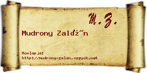 Mudrony Zalán névjegykártya