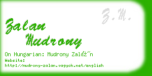 zalan mudrony business card